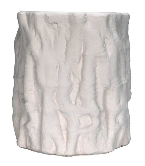 Noir Damono Versatile Stool/Side Table with Modern Industrial Design for Compact Spaces and Everyday Use White AR-304WFC