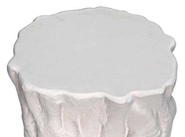 Noir Damono Versatile Stool/Side Table with Modern Industrial Design for Compact Spaces and Everyday Use White AR-304WFC