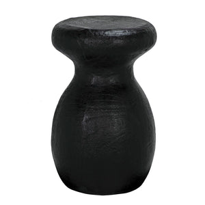 Noir Samson Versatile Stool & Side Table - Black Burnt Fiber Cement Accent for Home or Outdoor Spaces AR-306BBF