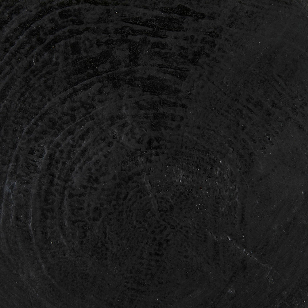 Noir Samson Versatile Stool & Side Table - Black Burnt Fiber Cement Accent for Home or Outdoor Spaces AR-306BBF