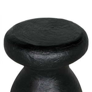 Noir Samson Versatile Stool & Side Table - Black Burnt Fiber Cement Accent for Home or Outdoor Spaces AR-306BBF