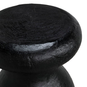 Noir Samson Versatile Stool & Side Table - Black Burnt Fiber Cement Accent for Home or Outdoor Spaces AR-306BBF