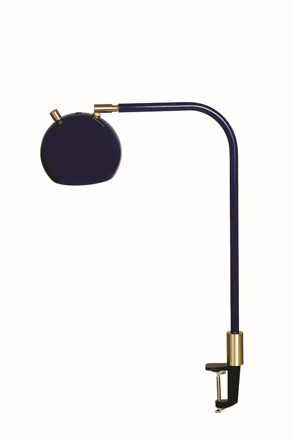 House Of Troy Aria Clip-on Table Lamp: Stylish Round Globe Design For Versatile Task Lighting Solutions Navy Blue,Satin Brass  Ar401-nb/Sb