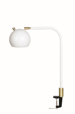 House Of Troy Aria Clip-on Table Lamp: Stylish Round Globe Design For Versatile Task Lighting Solutions White,Satin Brass  Ar401-wt/Sb