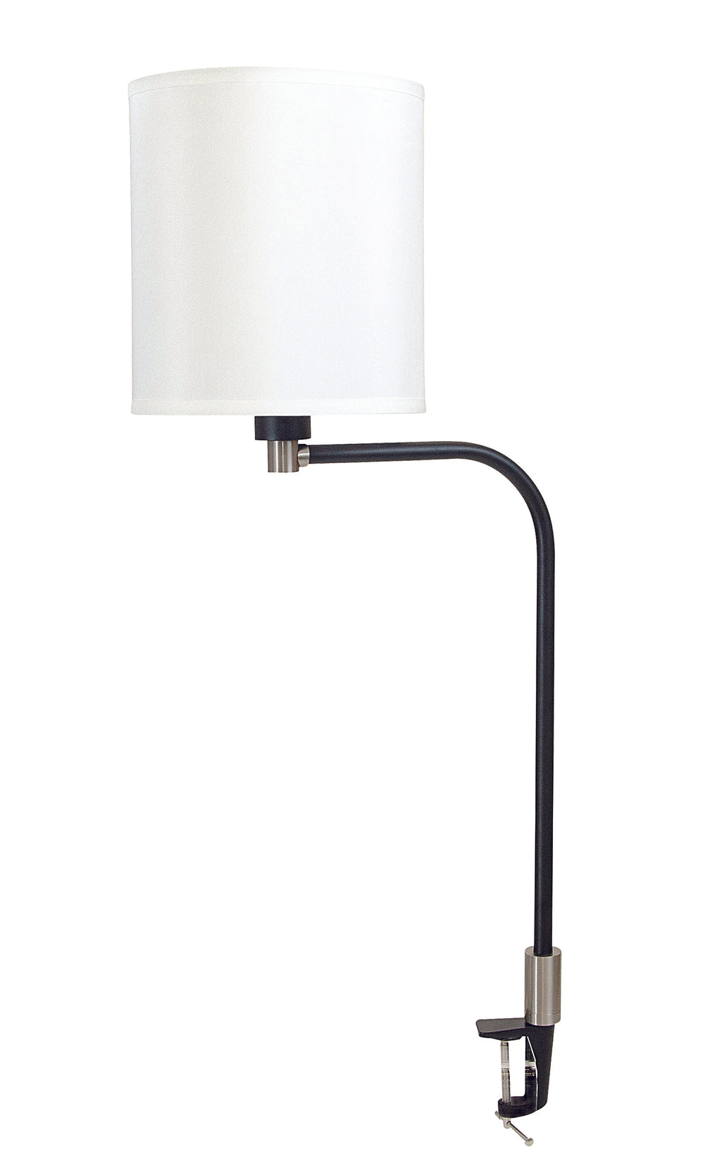House Of Troy Aria Clip-on Table Lamp With Fabric Shade, Black & Satin Nickel – Adjustable Clamp For Versatile Use Black,Stin Nickel  Ar402-blk/Sn