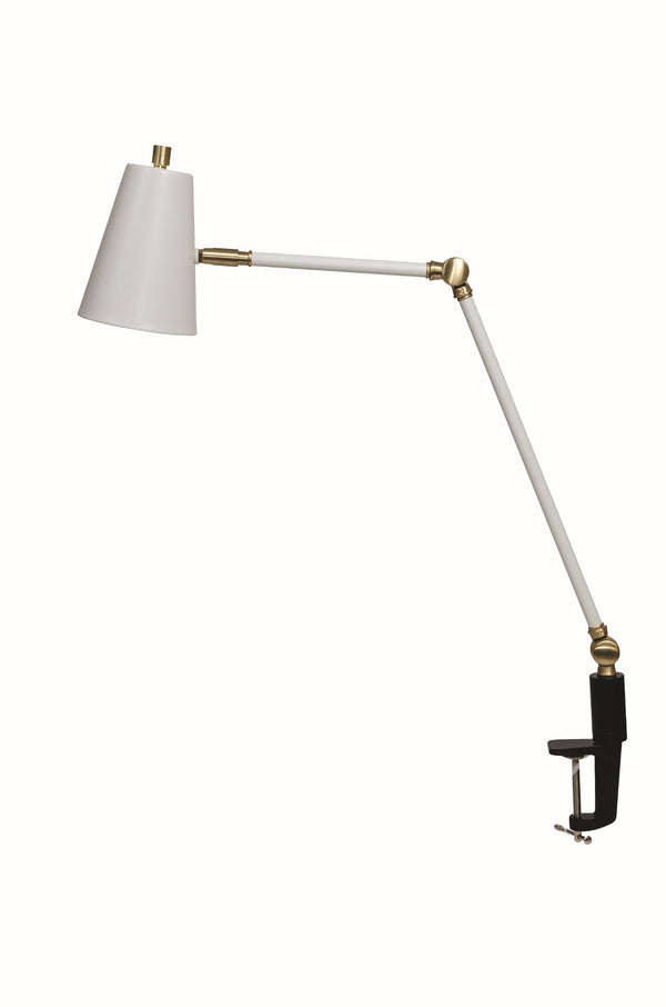 House Of Troy Aria Clip-on Table Lamp: Adjustable Task Light With Elegant Design For Home Or Office Use White,Satin Brass  Ar403-wt/Sb