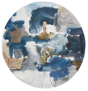 Safavieh Aria Elegant Transitional Area Rug - Durable Power-loomed Design For Timeless Home Décor Appeal Ivory ,Navy Polypropylene Pile Ara110m-3