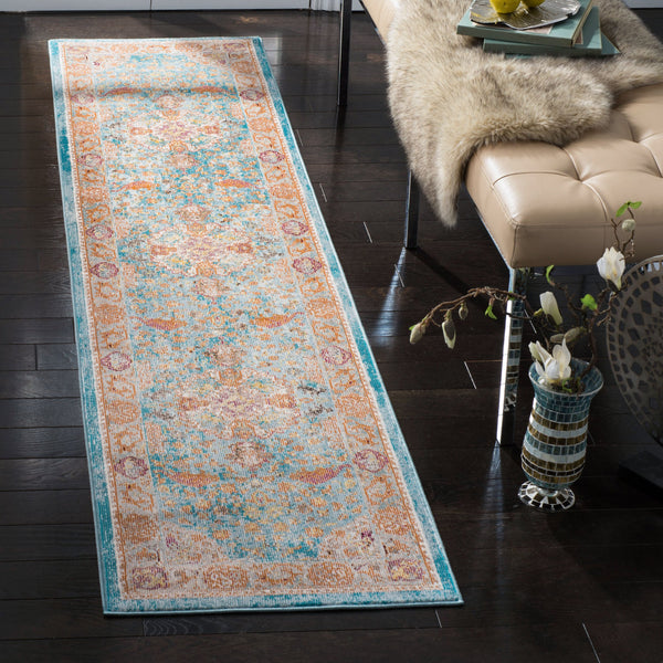 Safavieh Ara120b Vibrant Turkish Transitional Area Rug – Elevate Your Space With Elegance And Comfort Blue ,Orange Polypropylene Pile Ara120b-3