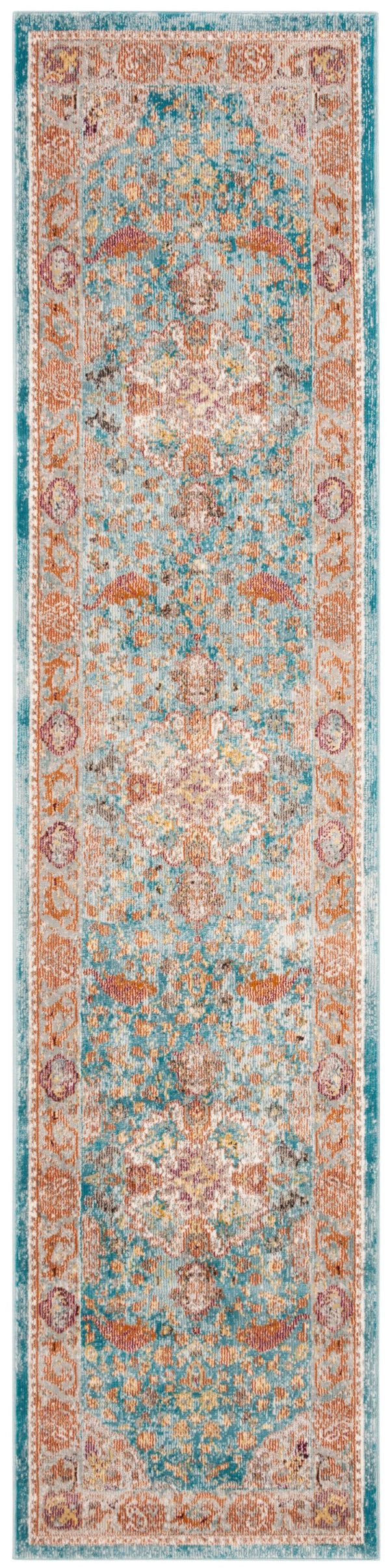 Safavieh Ara120b Vibrant Turkish Transitional Area Rug – Elevate Your Space With Elegance And Comfort Blue ,Orange Polypropylene Pile Ara120b-3
