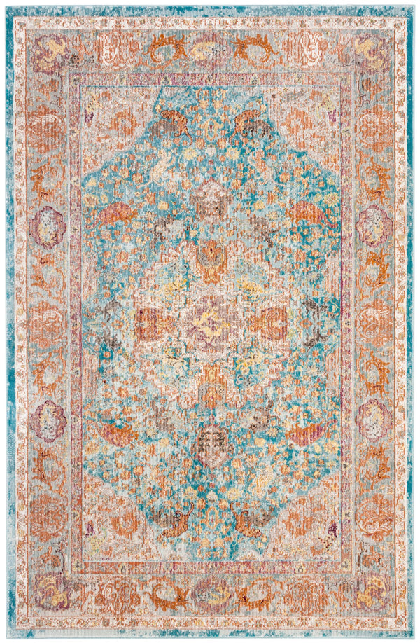 Safavieh Ara120b Vibrant Turkish Transitional Area Rug – Elevate Your Space With Elegance And Comfort Blue ,Orange Polypropylene Pile Ara120b-3