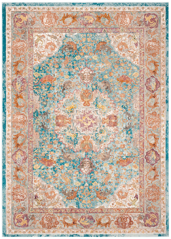 Safavieh Ara120b Vibrant Turkish Transitional Area Rug – Elevate Your Space With Elegance And Comfort Blue ,Orange Polypropylene Pile Ara120b-3