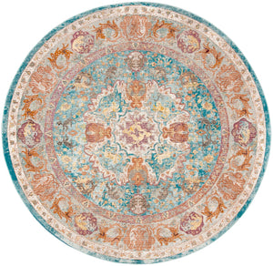 Safavieh Ara120b Vibrant Turkish Transitional Area Rug – Elevate Your Space With Elegance And Comfort Blue ,Orange Polypropylene Pile Ara120b-3