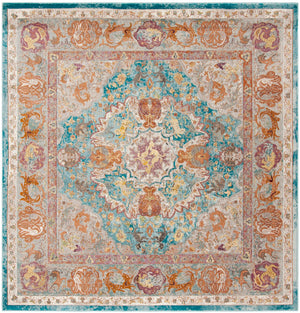 Safavieh Ara120b Vibrant Turkish Transitional Area Rug – Elevate Your Space With Elegance And Comfort Blue ,Orange Polypropylene Pile Ara120b-3