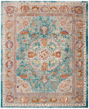 Safavieh Ara120b Vibrant Turkish Transitional Area Rug – Elevate Your Space With Elegance And Comfort Blue ,Orange Polypropylene Pile Ara120b-3