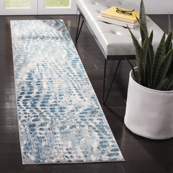 Safavieh Ara121a Modern Elegance Cream And Teal Area Rug - Durable, Stylish, And Perfect For Hallways! Cream ,Teal Polypropylene Pile Ara121a-26
