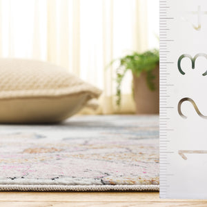 Safavieh Aria Contemporary Grey Pink Area Rug — Low-Profile Durable Power-Loomed Floral Design For Living Rooms 8'-0" x 10'-0" ARA123F-8