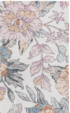 Safavieh Aria Contemporary Grey Pink Area Rug — Low-Profile Durable Power-Loomed Floral Design For Living Rooms 8'-0" x 10'-0" ARA123F-8