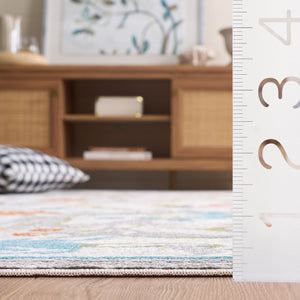 Safavieh Aria Ivory And Grey Floral Area Rug — Power‑Loomed Durability, Low‑Profile 1/4" Pile, Stain‑Resistant Elegance 8'-0" x 10'-0" ARA124A-8