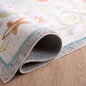 Safavieh Aria Ivory And Grey Floral Area Rug — Power‑Loomed Durability, Low‑Profile 1/4" Pile, Stain‑Resistant Elegance 8'-0" x 10'-0" ARA124A-8