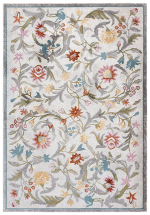 Safavieh Aria Ivory And Grey Floral Rug — Power-Loomed Turkish 4X6 Accent Runner, Soft Low-Profile Pile, Timeless Elegance 4'-0" x 6'-0" ARA124A-4