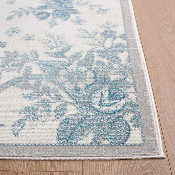 Safavieh Aria Elegant Ivory And Grey Floral Area Rug — Low-Profile, Durable Turkish Power-Loomed Design For Living Rooms 8'-0" x 10'-0" ARA125A-8