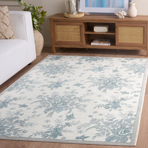 Safavieh Aria Elegant Ivory And Grey Floral Area Rug — Low-Profile, Durable Turkish Power-Loomed Design For Living Rooms 8'-0" x 10'-0" ARA125A-8