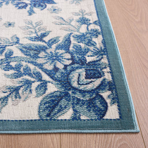 Safavieh Aria Ivory And Blue Floral Area Rug — Low-Profile Power-Loomed Turkish Design, Durable Softlux Finish 5'-0" x 6'-7" ARA125B-5