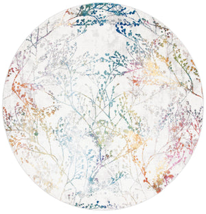 Safavieh Aria Transitional Area Rug - Elegant Botanical Design In Ivory And Blue For Stunning Home Decor Ivory ,Blue Polypropylene Pile Ara132a-5sq