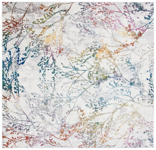 Safavieh Aria Transitional Area Rug - Elegant Botanical Design In Ivory And Blue For Stunning Home Decor Ivory ,Blue Polypropylene Pile Ara132a-5sq