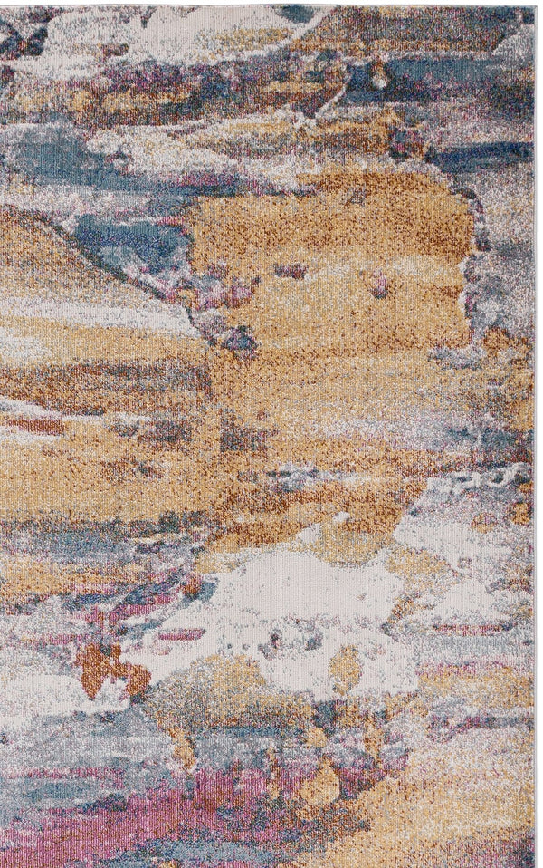 Safavieh Aria Ivory Blue Area Rug Power-Loomed In Turkey | Low-Profile 1/4" Pile, Durable Stain-Resistant Finish 8'-0" x 10'-0" ARA136A-8