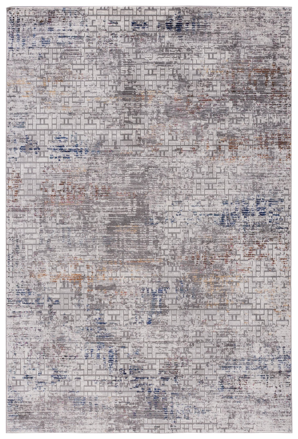 Safavieh Aria Ivory And Grey Low-Profile Area Rug — Minimalist Turkish Power-Loomed Flatweave, Durable Elegance 5'-0" x 6'-7" ARA138A-5