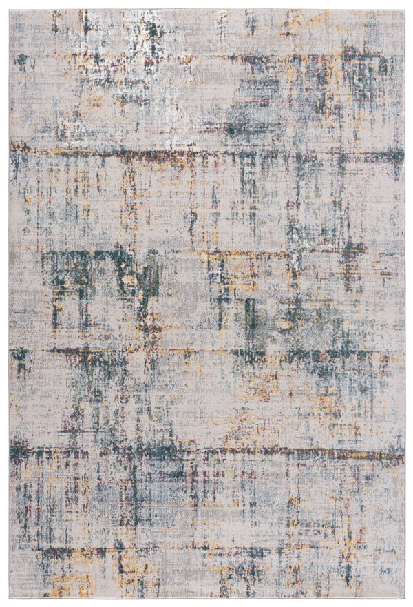 Safavieh Aria Contemporary Ivory And Blue Area Rug For Small Spaces — Low-Profile Power-Loomed Turkish Design 5'-0" x 6'-7" ARA139A-5