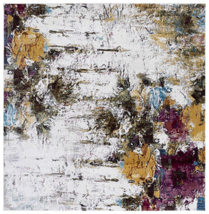 Safavieh Ara167a Transitional Area Rug – Sophisticated Abstract Design In Cream, Olive, And Gold Hues Cream ,Olive Polypropylene Pile Ara167a-8sq