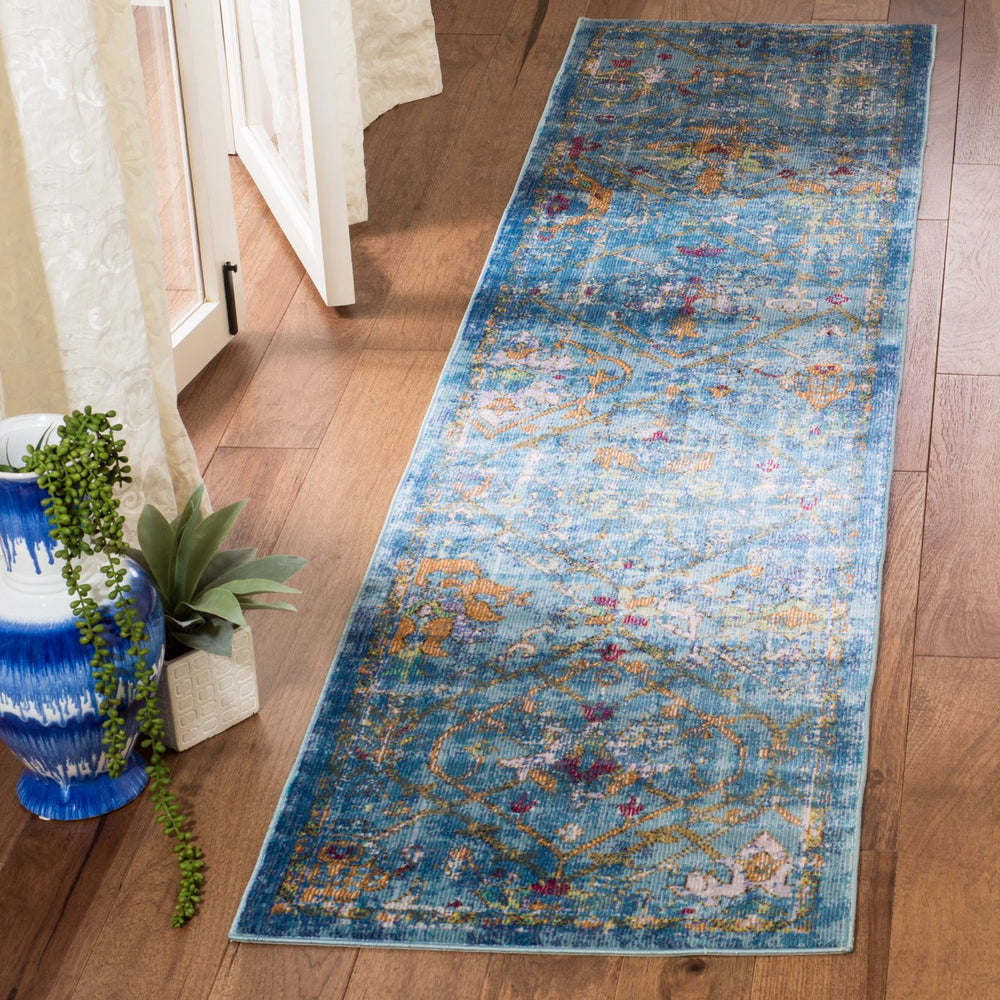 Safavieh Ara169b Captivating Turkish Area Rug - Transitional Design For Elegant Living Spaces & Home Décor Blue ,Multi Polypropylene Pile Ara169b-3
