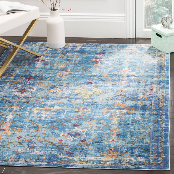 Safavieh Ara169b Captivating Turkish Area Rug - Transitional Design For Elegant Living Spaces & Home Décor Blue ,Multi Polypropylene Pile Ara169b-3