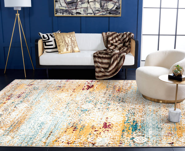 Safavieh Ara183y Vibrant Area Rug - Cheerful Yellow And Cream Design For Any Home Decor Style Yellow ,Cream Polypropylene Pile Ara183y-3