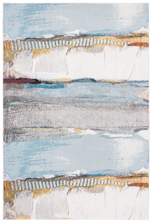 Safavieh Aria Artistic Charm Area Rug – Elegant Transitional Design In Soft Hues For Any Room Decor Ivory ,Light Blue Polypropylene Pile Ara190m-3