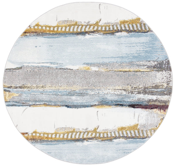 Safavieh Aria Artistic Charm Area Rug – Elegant Transitional Design In Soft Hues For Any Room Decor Ivory ,Light Blue Polypropylene Pile Ara190m-3