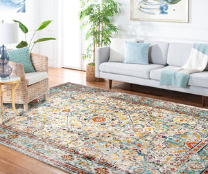 Safavieh Ara199c Elegant Turkish Area Rug – Transitional Style With Cream Base & Serene Blue Accents For Any Room Cream ,Blue Polypropylene Pile Ara199c-3