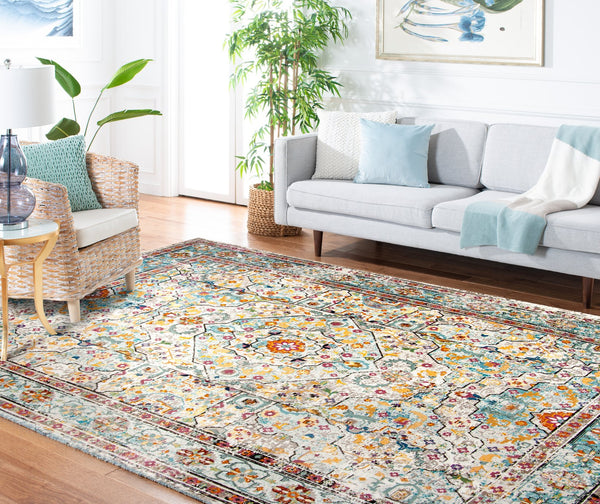 Safavieh Ara199c Elegant Turkish Area Rug – Transitional Style With Cream Base & Serene Blue Accents For Any Room Cream ,Blue Polypropylene Pile Ara199c-3