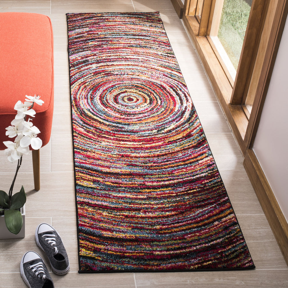 Safavieh Aruba Round Area Rug — Colorful Power-Loomed Abstract Design, Low-Pile Durable Polypropylene Accent 3'-0" x 3'-0" ARB500M-3R