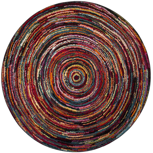 Safavieh Aruba Round Area Rug — Colorful Power-Loomed Abstract Design, Low-Pile Durable Polypropylene Accent 3'-0" x 3'-0" ARB500M-3R