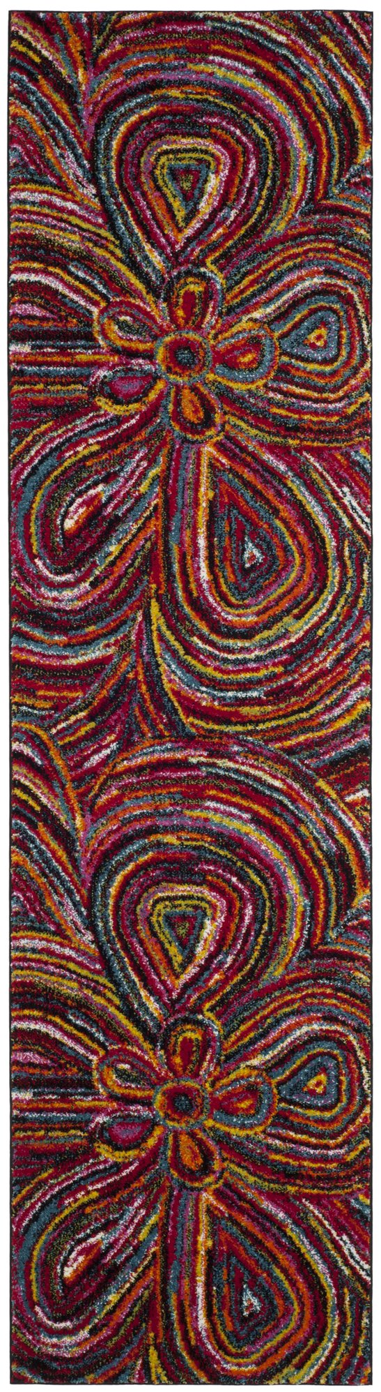 Safavieh Aruba Bohemian Runner Rug 2'3"X6' Multi Abstract Power-Loomed Polypropylene, Low 1/2" Pile ARB503M-26
