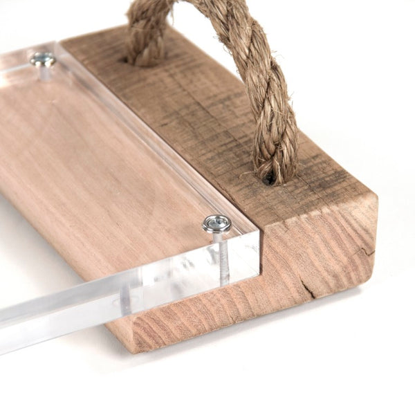 Zentique Matthew Acrylic Serving Board – Clear Acrylic Top with Warm Wood Base, Durable USA-Made Charcuterie Tray ARC- Sboard 23x8