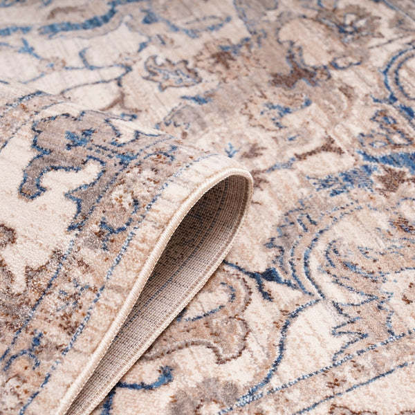 AMER Rugs Arcadia Marlow ARC-1 Power-Loomed Machine Made Polyester Classic Oriental Rug Ivory 2'7" x 10'