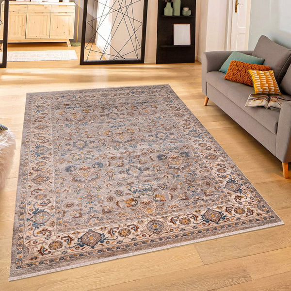 Amer Rugs Arcadia Elegant Power-loom Oriental Design Area Rug For Timeless Charm In Home Or Office Decor Gray,Ivory Polyester Arc20203