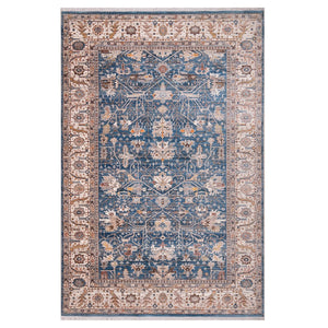 Amer Rugs Arcadia Elegant Power-loom Oriental Design Area Rug For Timeless Charm In Home Or Office Decor Navy Blue,Ivory Polyester Arc531105