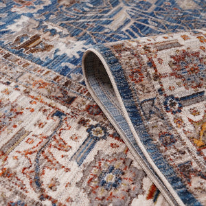 AMER Rugs Arcadia Northam ARC-5 Power-Loomed Machine Made Polyester Classic Oriental Rug Blue 2'7" x 10'