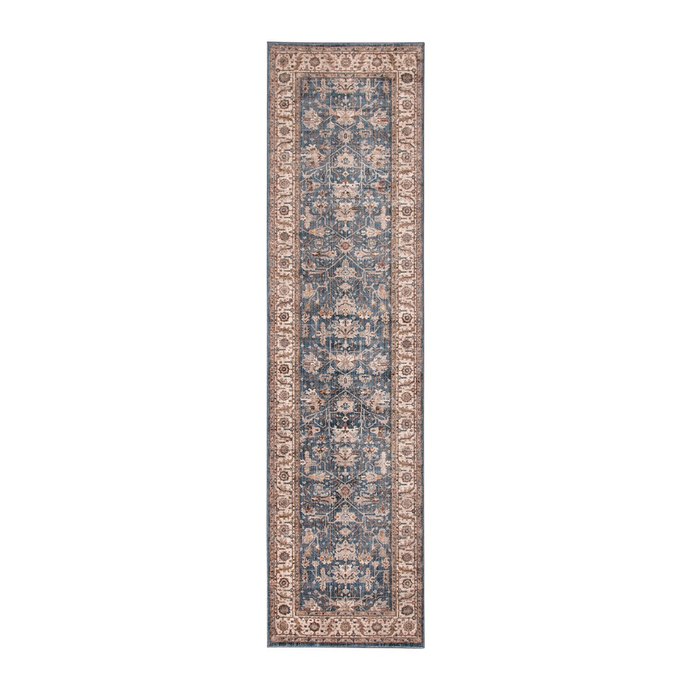 AMER Rugs Arcadia Northam ARC-5 Power-Loomed Machine Made Polyester Classic Oriental Rug Blue 2'7" x 10'