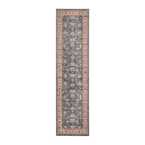 AMER Rugs Arcadia Northam ARC-5 Power-Loomed Machine Made Polyester Classic Oriental Rug Blue 2'7" x 10'